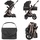 KIKKABOO Kinderwagen Scarlett 2 in 1 umbaubar, Fußabdeckung, Wickeltasche, Korb schwarz