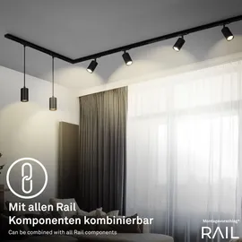 Briloner Rail Komplettset, 6x GU10 Spots schwenkbar, Einspeisung, Lichtschienensystem Decke, Strahler Schiene, Deckenlampe, Deckenleuchte, Spotlight, 2,25m, Schwarz