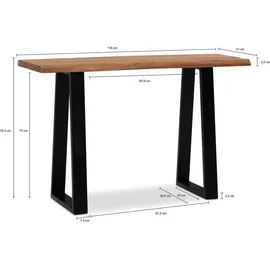 KADIMA DESIGN Schreibtisch Massivholz Schmal Industrial Platzsparend | Gr.: onesize