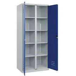 CP Wäschespind »Classic Plus zueinander zuschlagende Türen Korpus lichtgrau« Zylind blau, 80x185x50 cm