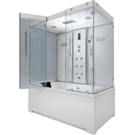 SeniorBad Kombination Badewanne Dusche K80-WS-EH-A-EA Duschtempel 100x180 cm OHNE Zusatzoption - Weiß