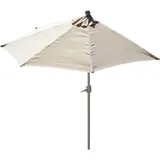 Sonnenschirm halbrund Lorca, Halbschirm Balkonschirm, uv 50+ Polyester/Alu 3kg 270cm creme ohne Ständer
