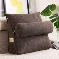 Nicole Knupfer Lesekissen Rückenkissen Kissen Dreieck Rückenlehne Keilkissen Taille Kissen Sofa Bürostuhl Lesen Bett Kissen Keilkissen mit Nackenrolle Fernsehkissen (Kaffee,45x45x20cm)