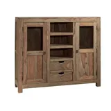 MASSIVMOEBEL24.DE Highboard 140 x 120 x 40 cm Grau