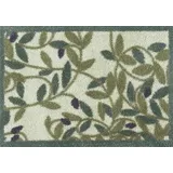 Wash+Dry FUßMATTE Olive, Grün, Textil, Ranken, rechteckig, 40x60 cm Oeko-Tex® Standard 100, Teppiche , Böden, Fuß , Stufenmatten, Fußmatten