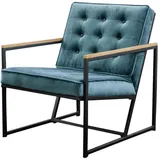 KAWOLA Sessel ARLY Polstersessel Bezug Velvet petrol