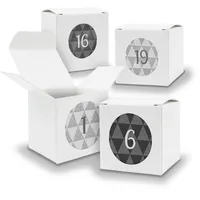 Adventskalender zum Füllen 24x Würfelbox 650mm WEISS inkl Stickerbogen V04 Z25