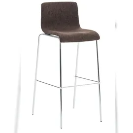 CLP 2er Set Barhocker Hover Stoff 4-Fuß Gestell braun/chrom