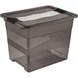 KEEEPER Aufbewahrungsbox Cornelia, 24 Liter, crystal-grey transparent, mit Deckel, Deckel mit Schiebeverschluss,