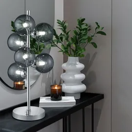 ETC Shop Tischlampe Rauchglas 6 St.