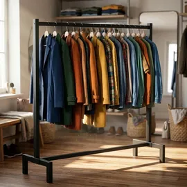 CLP Melva Kleiderständer 120 x 38 x 120 schwarz