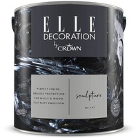 Crown ELLE DECORATION Sculpture No. 147, 2,5 L, extra-matte Premium Wandfarbe für Innen, für Wände und Holz, hohe Deckkraft, Innenfarbe,industriell inspiriertes kaltes Grau