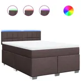 vidaXL Boxspringbett 140 x 200 cm H2 Dunkelbraun