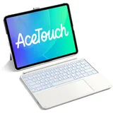 Inateck Tastatur Hülle für iPad Air 13 Zoll (2025/2024), Pro 12.9 Zoll Weiß