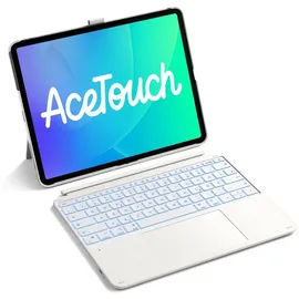 Inateck Tastatur Hülle für iPad Air 13 Zoll (2025/2024), Pro 12.9 Zoll Weiß