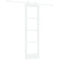 vidaXL Haustür Schiebetür ORKDAL Weiß 61 x 198,5 cm Massivholz Kiefer und Glas (1-St) weiß
