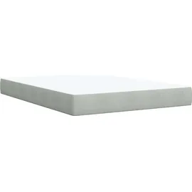 vidaXL Boxspringbett mit Matratze Hellgrau 140x200 cm Samt