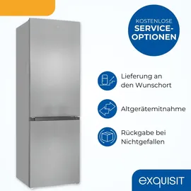 GGV Exquisit Exquisit Kühl-Gefrierkombination, KGC5320-95-E-040C inoxlook - Silber