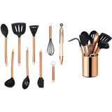 Echtwerk Küchenhelfer-Set 10-teilig Braun Schwarz