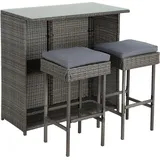 Estexo Polyrattan Gartenbar Set Gartenmöbel Sitzgruppe Rattan Bar Tresen Barset Tisch