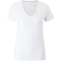 QS T-Shirt mit Label-Detail Modell 'Basic', Weiss, XS