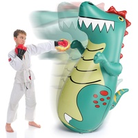 olyee Aufblasbare Standboxsack für Kinder und Erwachsene, 48 Zoll Dinosaur Punching Bag, Fitness Boxsack für Bewegung und Stressabbau