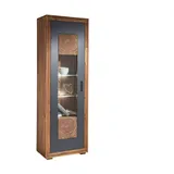 Massivmoebel24 Vitrine Turin 66 x 40 x 201 cm Braun