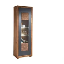 Massivmoebel24 Vitrine Turin 66 x 40 x 201 cm Braun