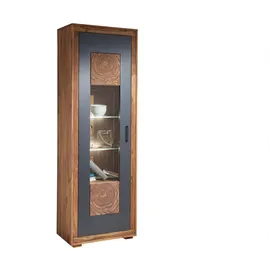 Massivmoebel24 Vitrine Turin 66 x 40 x 201 cm Braun