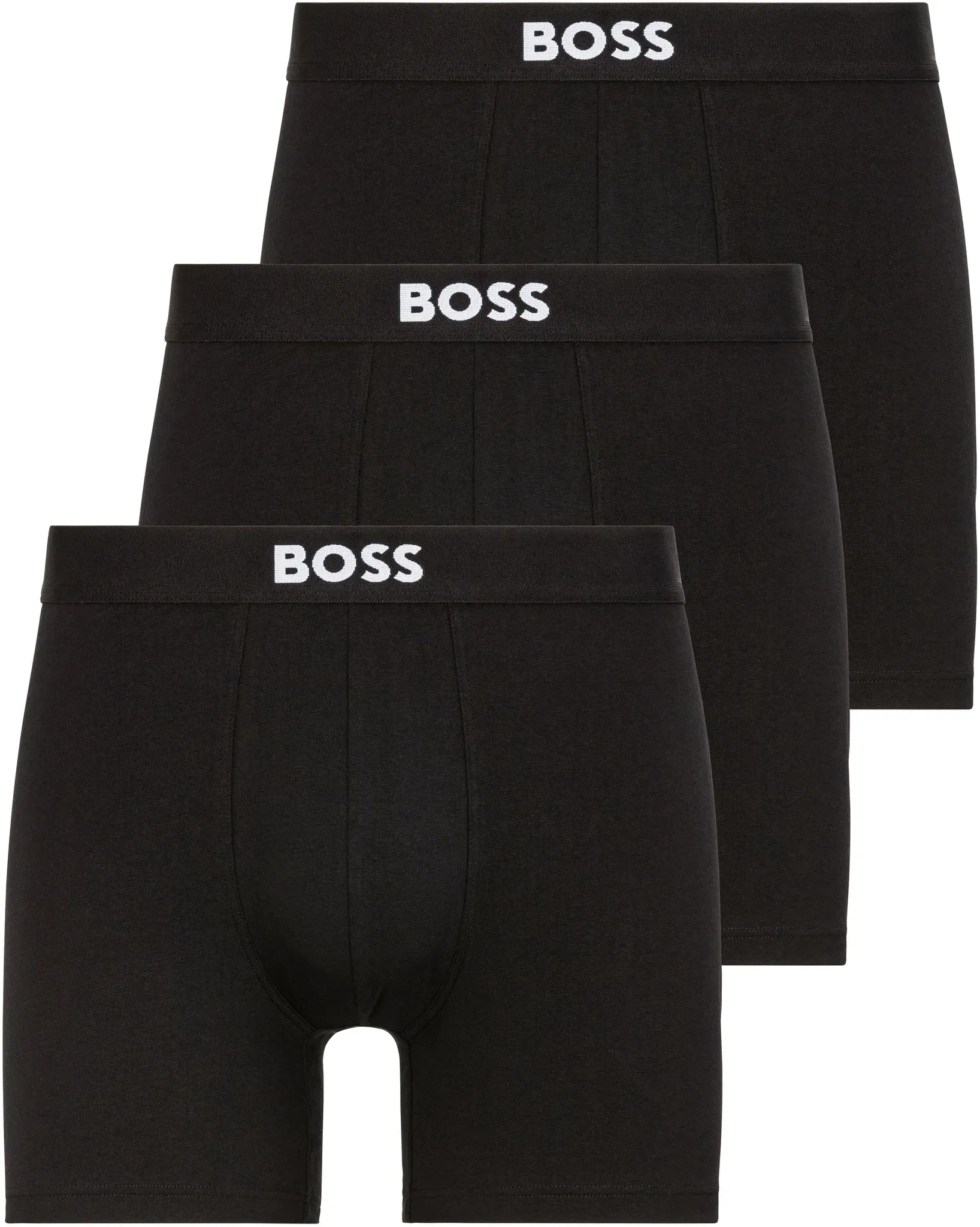 Boxer BOSS "BoxerBr 3P BOSS ONE", Herren, Gr. XXL, schwarz (schwarz 001), Jersey, Obermaterial: 95% Baumwolle, 5% Elasthan, Unterhosen