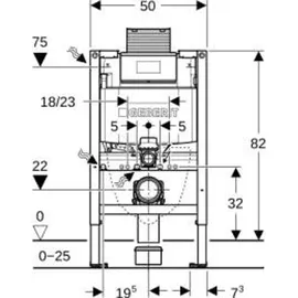 Geberit Duofix Element für Wand-WC, 82cm mit Omega UP-Spülkasten 12 cm, 111003002