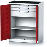 Werkstattschrank MECHANIC, 1170x920x500 mm, 2 Regalböden, 2 Schubladen, Tür Rot