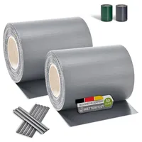 Juskys Sichtschutzstreifen 2 Rollen á 35 x 19 cm hellgrau PVC 2 St.