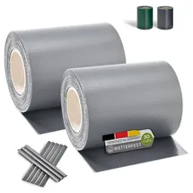 Juskys Sichtschutzstreifen 2 Rollen á 35 x 19 cm hellgrau PVC 2 St.