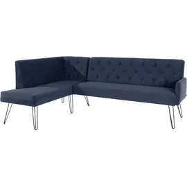 exxpo - sofa fashion Doppio, Chesterfield Optik, komfortabel und bequem, hohe Designfüße", blau Sitzbänke, Nachhaltige Möbel