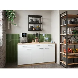 Respekta Unterschrank 150 cm Eiche Sägerau 150 x 60 x 85 cm Weiß