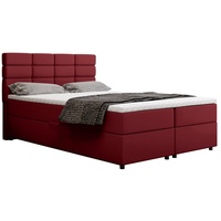 Panda möbel Boxspringbett 140x200, mit Bettkasten, Rot, Matratze und