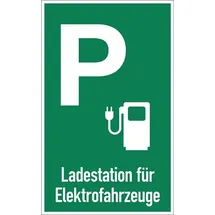 schilderfabrikation moedel gmbh Parkplatzbeschilderung Ladestation f.Elektrofahrzeuge 40 x 25 cm Grün/Weiß