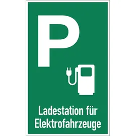 schilderfabrikation moedel gmbh Parkplatzbeschilderung Ladestation f.Elektrofahrzeuge 40 x 25 cm Grün/Weiß