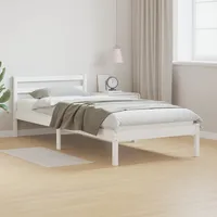 VidaXL Bettgestell mit Kopfteil Weiß 80x220 cm Massivholz Kiefer