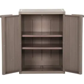 vidaXL Gartenschrank Braun 65x45x88 cm PP Holz-Optik