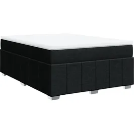 vidaXL Boxspringbett mit Matratze Schwarz 140x200 cm Stoff