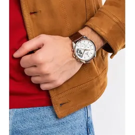 Tommy Hilfiger Baker 1710450 Herrenuhr - Weiß/Braun/Silber