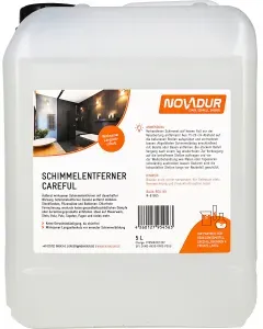 NOVADUR Schimmelentferner Careful, entfernt mühelos Stockflecken, Pilzansätze und Bakterien, 5 l - Kanister