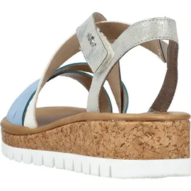 Rieker Keilsandaletten Damen Blau/Türkis/ Silber 40