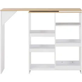 vidaXL Bartisch mit Beweglichem Regal 138 x 39 x 110 cm Weiß