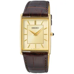 Seiko Herren uhr Seiko gold farbend - edelstahl und leder Herrenuhren   