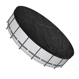 Linnkyfloa Runder Pool 160 x 30 cm, wasserdichter 210D Oxford Hundepool mit Kordelzug, UV-Haustier-Badewanne, Staub, Outdoor, Garten, Schwarz (190 x 30 cm, Schwarz210D)
