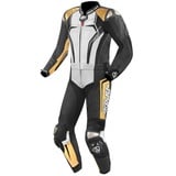 Arlen Ness Race-X 2-Teiler Motorrad Lederkombi, schwarz-weiss-gold, Größe 56 für Männer