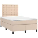 vidaXL Boxspringbett mit Matratze & LED Cappuccino-Braun 120x190 cm